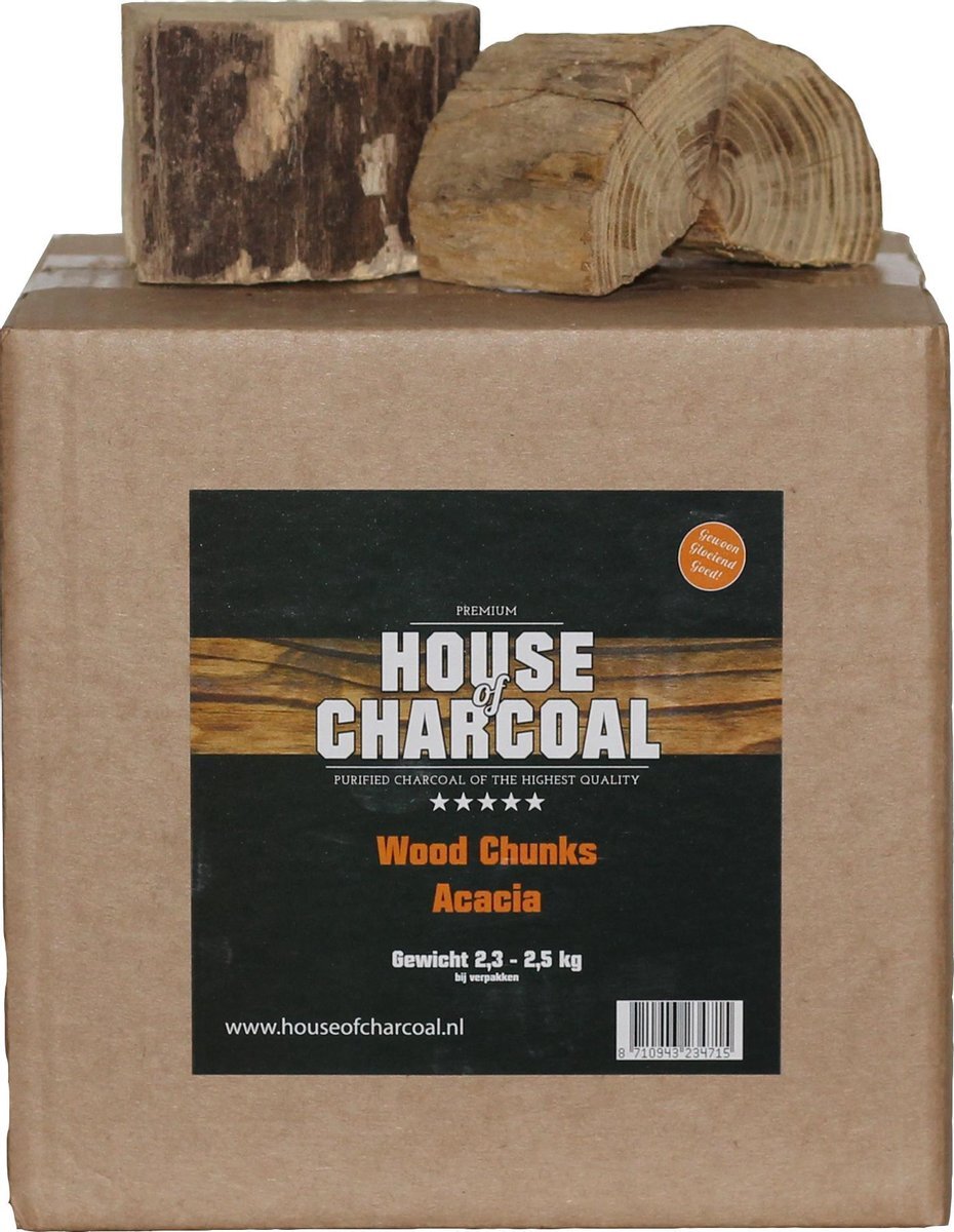 House of Charcoal Rookhout Chunks Acacia - Chunks Acacia smoking wood - 2,5 kg