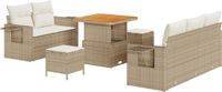 vidaXL Tuinbank - Set - 8-st - Beige - Polyrattan