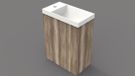 Arcqua Fonteinset 54.3x39.7x21.8cm Canyon Oak met marble fontein zonder overloop mat wit