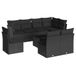 vidaXL 9-delige Loungeset met Kussens, Zwart, Poly Rattan