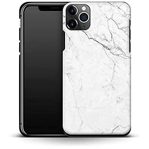 caseable caseable Apple iPhone 11 Pro Max telefoonhoes - premium beschermhoes met schokabsorberende binnenlaag & krasbestendig oppervlak - kleurrijk design & rondom print - White Marble - marmer