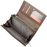 Pierre Cardin Portefeuille Femme, LEAF portefeuille Femme, motif végétal, élégant, pratique, en cuir verni, grand, 19,5 x 10 x 3 cm, Gris