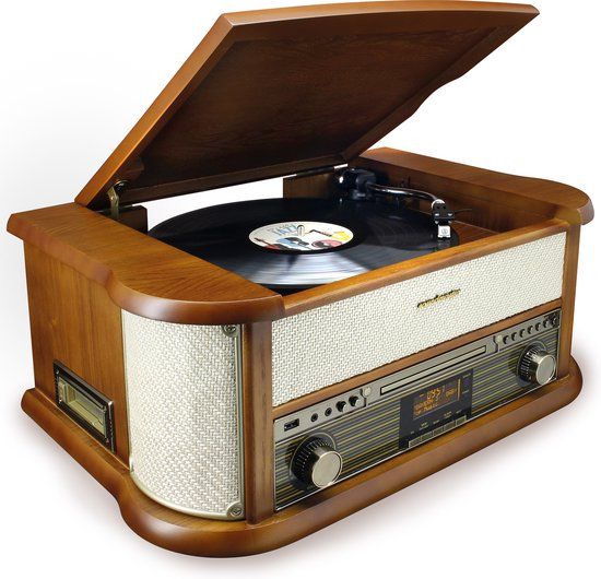 Soundmaster NR566BE Nostalgisch stereo muziekcenter met DAB+, bluetooth, platenspeler, CD en cassettespeler