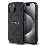 GUESS 4G Colored Ring Back Case (MagSafe Compatible) - Apple iPhone 15 (6.1") - Zwart