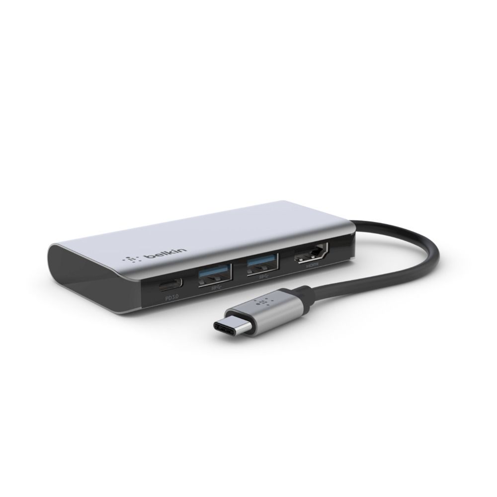 Belkin 4-in-1 USB-C Hub - USB 3.2 Gen 1 - HDMI - USB-C - Silver