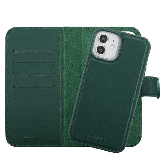 Selencia Olyn Uitneembare Bookcase met MagSafe voor de Apple iPhone 12 (Pro) - Groen