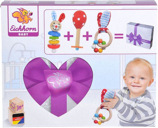 Eichhorn Baby Cadeauset - 3dlg. - Hout - Multicolor
