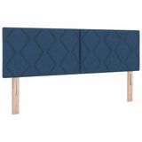 vidaXL - LED - Hoofdbord - Blauw - 144 cm - Stof