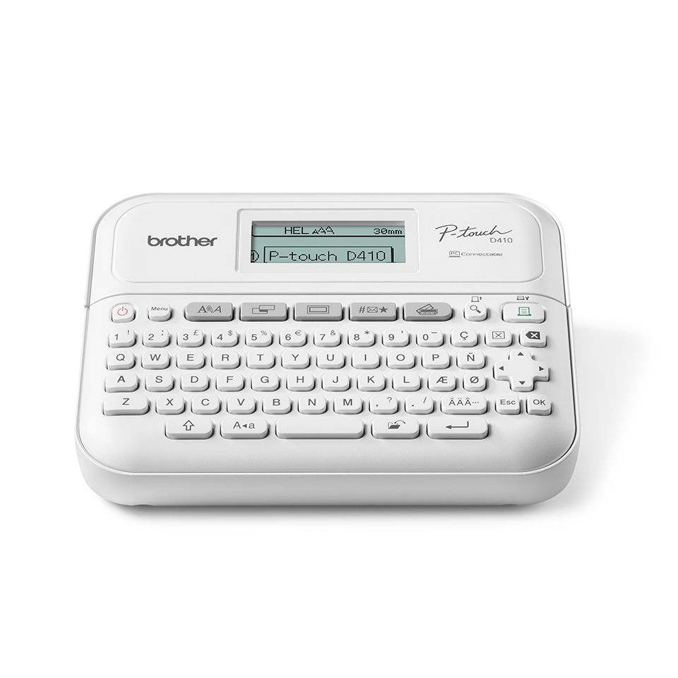 Brother PT-D410 Label Printer - Thermal Transfer - 180x180 DPI - 20mm/sec - Wired - TZe - QWERTY