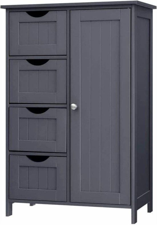 CaliCosy Petite commode 4 tiroirs et 1 porte bleu foncé - L55 cm