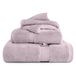 Superior Egyptische katoenen 3-delige handdoekenset, met 1 badlaken, 1 handdoek, 1 gezichtshanddoek/washandje, ultrazacht, luxe, dikke pluche benodigdheden, gastenbad, spa, hotelbadkamer, paars