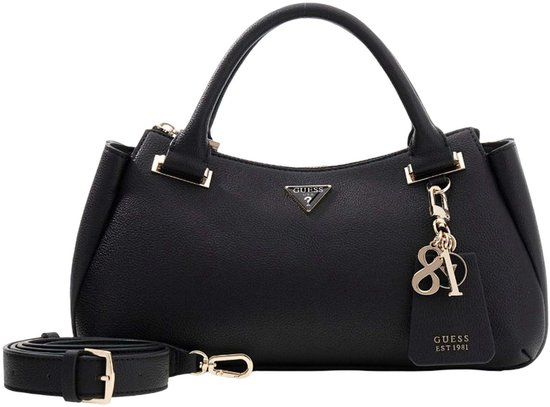 GUESS Evie Triple Compartment Satchel Bag Black