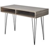 VidaXL Bureau met 2 compartimenten grijs