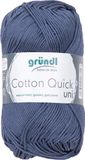 Gründl Wol Cotton Quick uni - dunne wol om te haken - breigaren - haakgaren - glanzend en huidvriendelijk - 100% katoen - 10 bollen 50 g / 125 m - naalddikte 3-4 - grijs-blauw