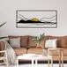 Stijlvol decoratief metalen wandaccessoire, 120 x 51 cm, duurzaam 1,20 mm metaal en 3 mm hout, perfect voor moderne woondecoratie en kantoorruimtes