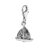 Quiges 925 Sterling Zilver 3D Zeilboot Bedel Hanger met Karabijnslot voor Bedelarmband HC287