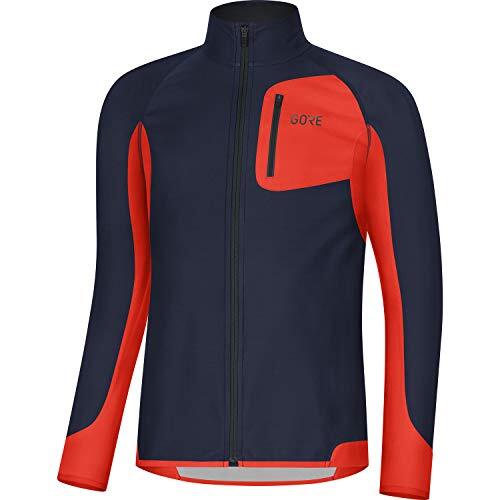 Gore Wear R3 Partial GORE WINDSTOPPER Shirt, voor heren, donkerblauw/vuurrood, XXL, 100287