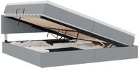 vidaXL Opbergbed met matras Lichtgrijs 200 x 200 cm fluweel