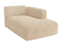 Vente-unique Chaise longue rechts module met armleuning in beige fijn ribfluweel van Maison Céphy POGNI