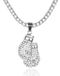 Solidchoice - Chaîne Or pour Hommes avec pendentif Gants de boxe plaqué platine