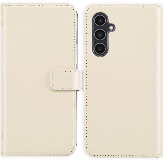 Selencia Echt Leren Bookcase voor de Samsung Galaxy A54 (5G) - Greige