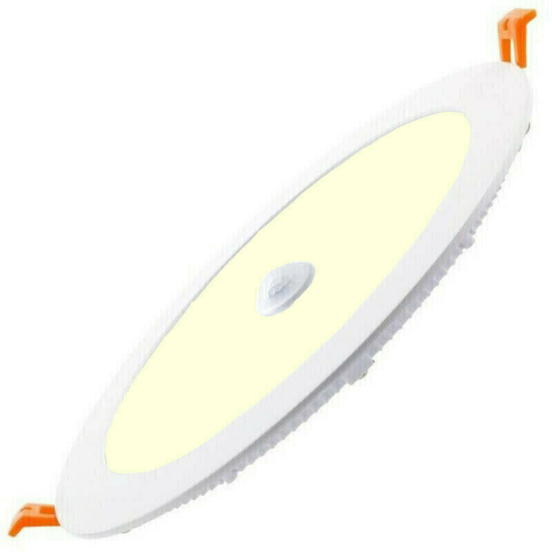 BES LED LED Downlight Slim - Facto Dury - PIR Bewegingssensor 360° + Dag en Nacht Sensor - 18W - Warm Wit 3000K - Inbouw - Rond - Mat Wit - OSRAM LEDs