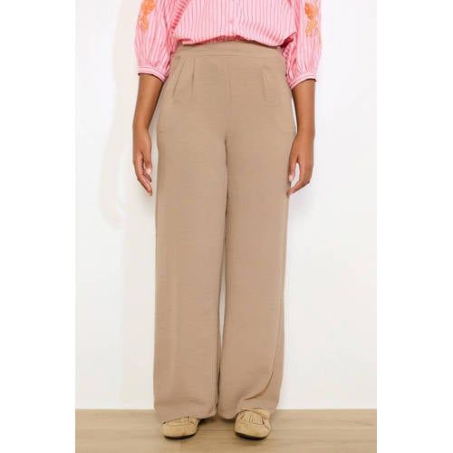 LOLALIZA Straight High Waist Casual Broek Beige