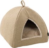 ISIDOOR Flamingo Kattenbed – Katten Slaapmand – Kattenhuis – Kattenhol – Cat Cave – Beige, 38 x 38 x 40 cm