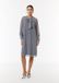 comma - Vrouwen - Chiffon jurk met lange mouwen, klassieke kraag, kuithoogte, paisley patroon, navy