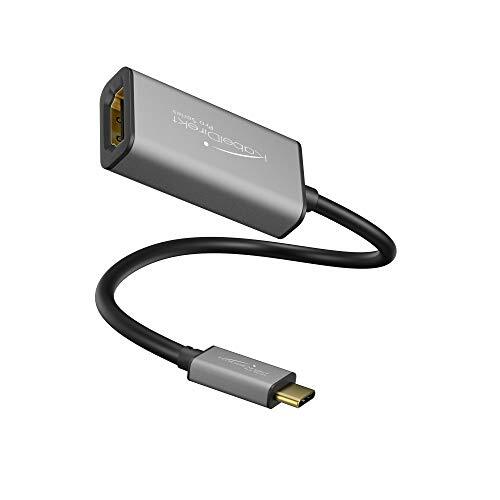 KabelDirekt - USB C op HDMI adapter - 0,15 m - (ondersteunt resoluties tot wel 4K/60 Hz, USB C 3.1 en Thunderbolt 3, geschikt voor MacBook Pro 2016/2017, MacBook 12", Chromebook Pixel e.v.a.)