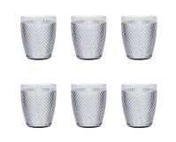 Excelsa Diamond Set met 6 glazen, zilver, onbreekbare kunststof, inhoud 400 ml, herbruikbaar