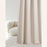 ROOM99 Aura Gordijn met plooiband, 140 x 260 cm (b x h), schuifgordijn, moderne decoratie, voor woonkamer, slaapkamer, lichtbeige