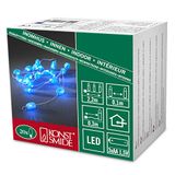 Konstsmide 3155-403 LED decoratieve lichtketting "ovale metalen stenen" / voor binnen (IP20) / werkt op batterijen: 3xAA 1.5V (excl.) / 20 blauwe diodes/transparante kabel