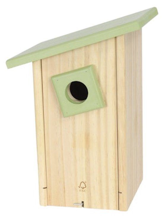 Boon Mezenkast Hout - Schuin dak - Vogelhuisje - Lichtgroen