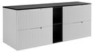 3xE living Armoire de salle de bain, blanc/noir, 140 (2 x 60 + 20) x 58 x 6 x 46 cm