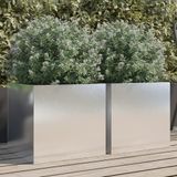 VidaXL Jardinière 2 pcs 42x40x39 cm acier inoxydable couleur argent