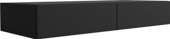 Porte-manteau mural avec deux tiroirs, façade lisse - noir, 100 x 39,6 x 16 cm
