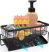 Benza Ibenzoa® Keuken- en Badkamerorganizer met Zelflegende Afdruipbak, Roestvrij Staal, Voorkomt Waterophopingen, Zwart