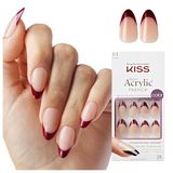 KISS Salon Acrylic French "Catchy", paars, middellange amandelvorm - 28 Press On kunstnagels om op te plakken, DIY, 2 g nagellijm, 1 manicure-stokje, 1 mini-vijl