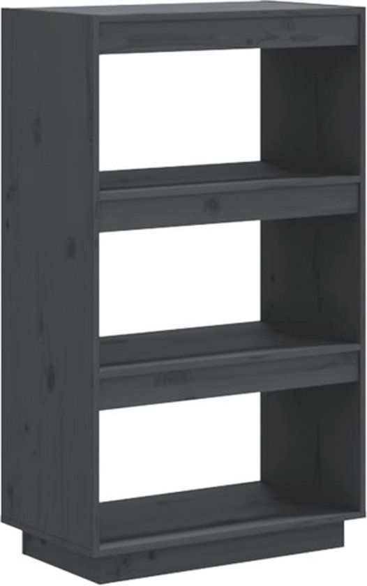vidaXL Boekenkast/kamerscherm - 60x35x103 cm - massief grenenhout - grijs