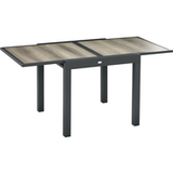 [Brand] Table de jardin extensible, facile à nettoyer, structure en aluminium, aspect bois, 160 x 80 x 75 cm