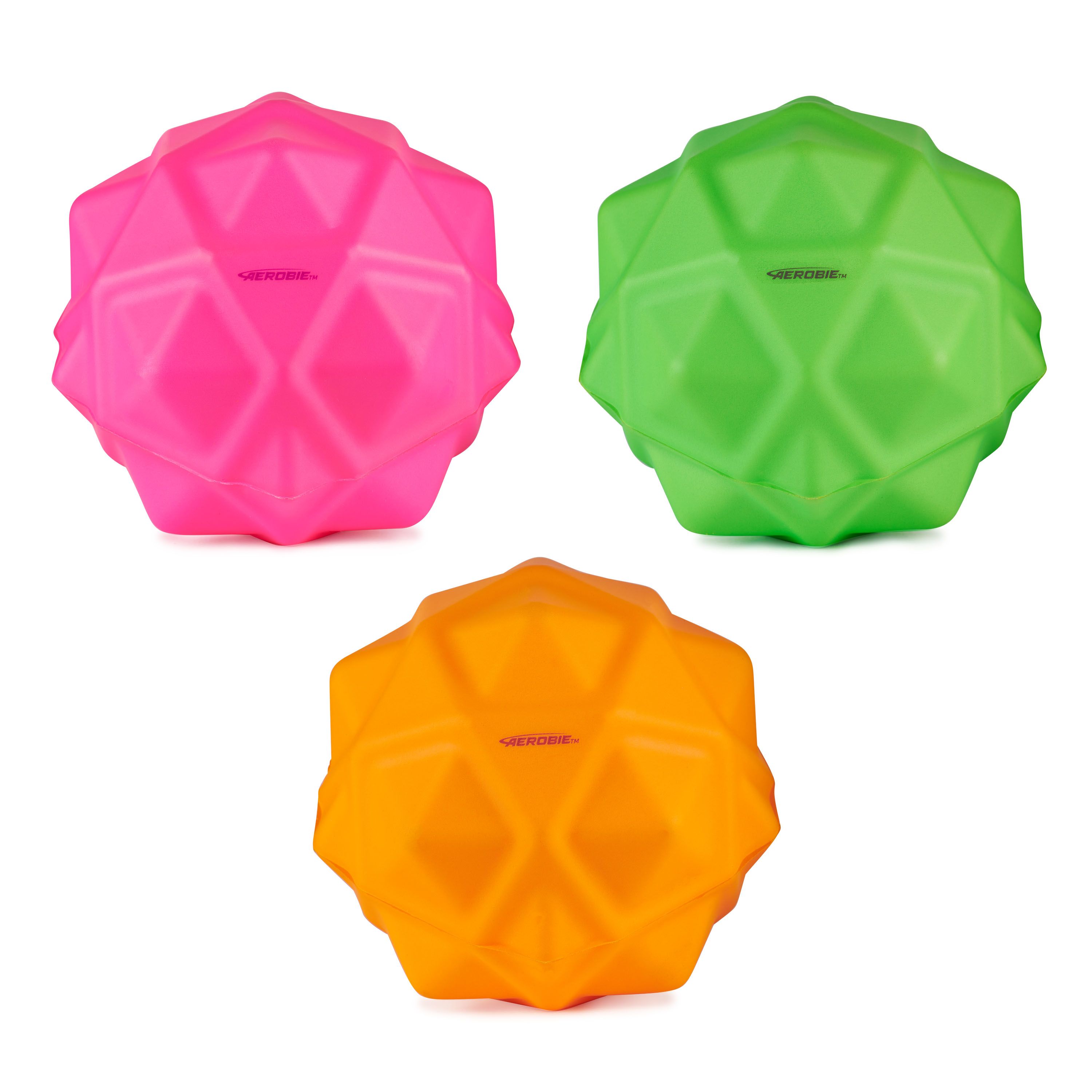 Aerobie Sonic Bounce Ball - 3 Pack - Bouncy Balls - Green/Orange/Pink