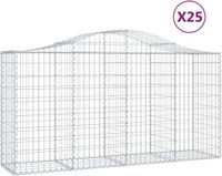 vidaXL Gabions - 25 pieces - arched - 200x50x100/120 cm - iron