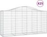 vidaXL Gabions - 25 pieces - arched - 200x50x100/120 cm - iron