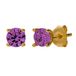 Lucardi Kinder Zilveren goldplated oorring kinderen ruby zirkonia - Oorbellen - 925 Zilver - Goudkleurig