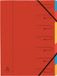Exacompta 12x Sorteermap met vaste rug en elastosluiting - 7 indelingen - Rood - 54075E