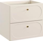 Sanae Meuble de salle de bain sous lavabo, 60 cm, beige, avec façade fraisé