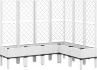 vidaXL Plantenbak met latwerk - Wit - 160x120x142 cm