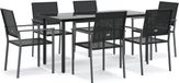 vidaXL 7-delige Tuinset poly rattan en staal