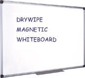 Quantore Whiteboard magnetisch - 90x120 cm - Gelakt staal - Met afleggoot